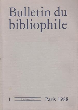 Seller image for Bulletin du bibliophile. - N 1 for sale by PRISCA