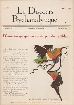 Image du vendeur pour Le Discours Psychanalytique. - N 17 - 5 anne, n 4 - D'une image qui ne serait pas du semblant. mis en vente par PRISCA