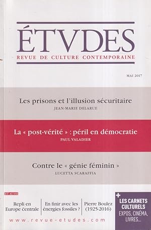 Immagine del venditore per tudes. - Revue de culture contemporaine. - N 4238 venduto da PRISCA