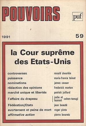 Seller image for Pouvoirs - N 59 - La Cour suprme des tats-Unis. for sale by PRISCA