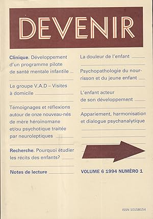 Image du vendeur pour Devenir. - Volume 6 - N 1 mis en vente par PRISCA