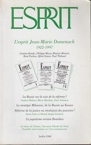 Seller image for Esprit. - N 244 - L'esprit Jean-Marie Domenach 1922-1997 for sale by PRISCA