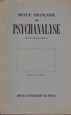 Immagine del venditore per Revue franaise de psychanalyse sur la technique du dbut de la cure psychanalytique venduto da PRISCA