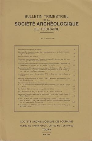 Imagen del vendedor de Bulletin Trimestriel de la Socit Archologique de Touraine. - T. XL - Anne 1982 a la venta por PRISCA