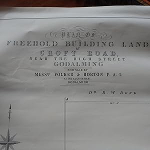 Godalming Surrey - Plan to accompany the sale of Building Land at Croft Road near the High Street...