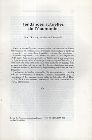 Seller image for Tendances actuelles de l'conomie for sale by PRISCA