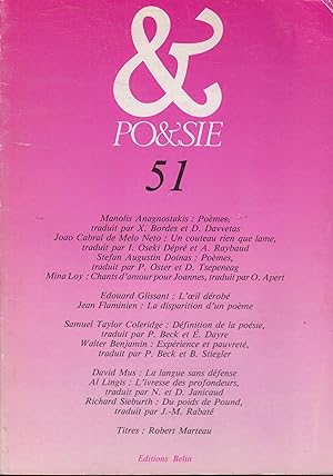 Image du vendeur pour Poesie 51 mis en vente par PRISCA