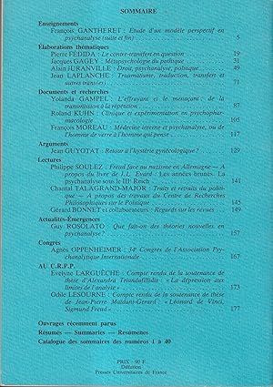 Seller image for Psychanalyse  l'Universit - Tome 11 - N 41 - Janvier 1986 for sale by PRISCA