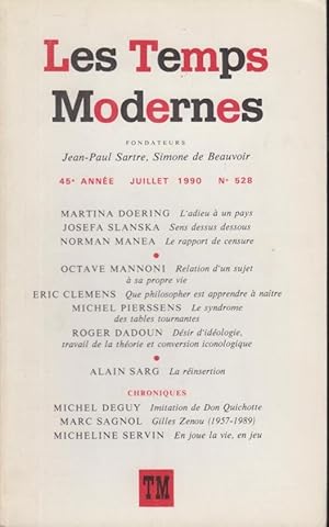 Imagen del vendedor de Les Temps Modernes n 528 juillet 1990 a la venta por PRISCA