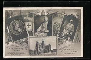 Ansichtskarte Metz, 60. General-Versammlung der Katholiken Deutschlands 1913, Zur Erinnerung an d...