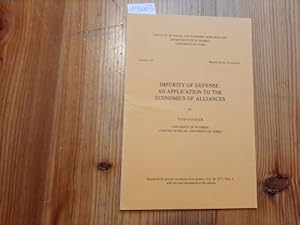 Image du vendeur pour Reprint Series Economics Number 241 : Impurity of Defense : An Application to the Economics of Alliances mis en vente par Gebrauchtbcherlogistik  H.J. Lauterbach