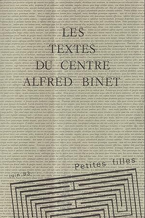 Imagen del vendedor de Les Textes du Centre Alfred Binet. - Petites filles. a la venta por PRISCA