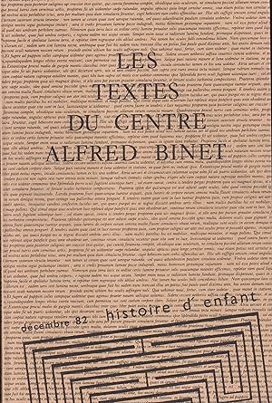 Imagen del vendedor de Les Textes du Centre Alfred Binet - Histoire d'enfant a la venta por PRISCA