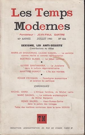 Image du vendeur pour Les Temps Modernes n 444 juillet 1983 mis en vente par PRISCA