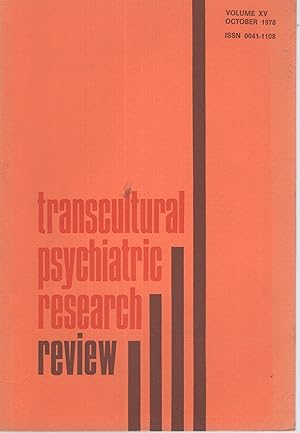 Image du vendeur pour Transcultural Psychiatric Research Review. - Volume XV mis en vente par PRISCA