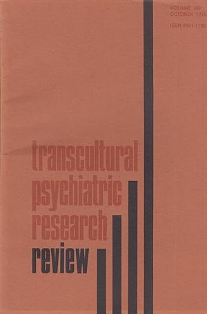 Imagen del vendedor de Transcultural Psychiatric Research Review - Volume XIII - March, 1976. a la venta por PRISCA