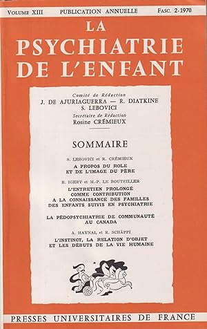 Seller image for La Psychiatrie de l'enfant. - Volume XIII - Fascicule 2 for sale by PRISCA