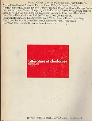 Bild des Verkufers fr Littrature et idologies. - Colloque de Cluny II. 2, 3, 4 avril 1970. zum Verkauf von PRISCA