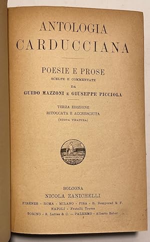 Seller image for Antologia Carducciana. Poesie e prose scelte e commentate for sale by librisaggi