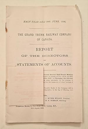 Report of Directors & Statement of Accounts, June 1906