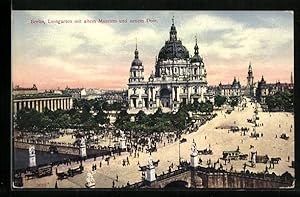 Bild des Verkufers fr Ansichtskarte Berlin, Lustgarten mit altem Museum und neuem Dom zum Verkauf von Bartko-Reher