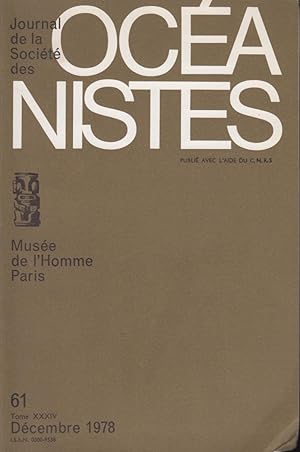 Image du vendeur pour Journal de la Socit des Ocanistes - Tome XXXIV - N 61 mis en vente par PRISCA