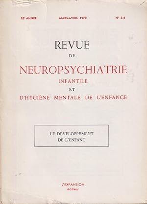 Seller image for Revue de Neuropsychiatrie Infantile et d'Hygine Mentale de l'Enfance. - 20 Anne - N 3-4 - Le dveloppement de l'enfant. for sale by PRISCA