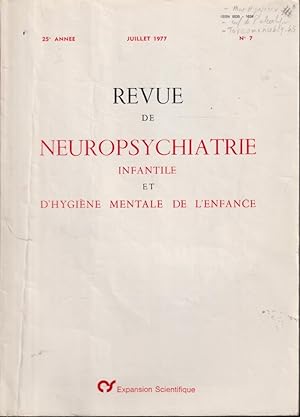 Image du vendeur pour Revue de Neuropsychiatrie Infantile et d'Hygine Mentale de l'Enfance. - 25 Anne - N 7 mis en vente par PRISCA