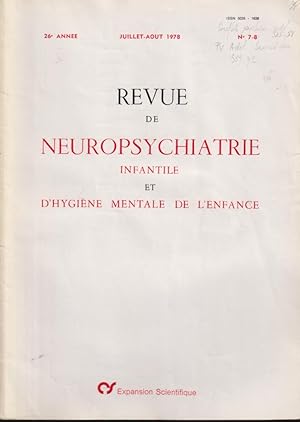 Image du vendeur pour Revue de Neuropsychiatrie Infantile et d'Hygine Mentale de l'Enfance. - 26 Anne - N 7-8 mis en vente par PRISCA