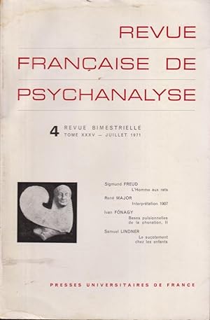 Seller image for Revue Franaise de Psychanalyse - Tome XXXV - N 4 for sale by PRISCA