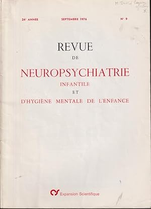 Image du vendeur pour Revue de Neuropsychiatrie Infantile et d'Hygine Mentale de l'Enfance. - 24 Anne - N 9 mis en vente par PRISCA