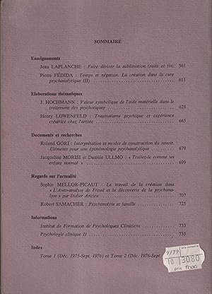 Seller image for Psychanalyse  l'Universit - Tome 2 - N 8 - Sept. 1977 for sale by PRISCA