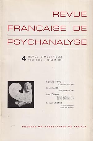 Seller image for Revue Franaise de Psychanalyse - Tome XXXV - N 4 for sale by PRISCA