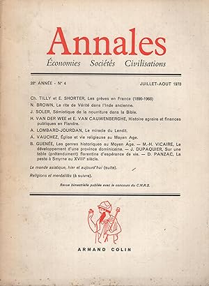 Imagen del vendedor de Annales : conomies, Socits, Civilisations. - 28 Anne - ? 4 a la venta por PRISCA