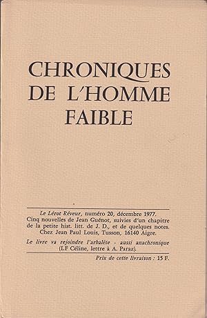 Seller image for Chroniques de l'Homme faible. for sale by PRISCA