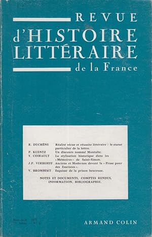 Bild des Verkufers fr Revue d'Histoire Littraire de la France. - 71 Anne - N 2. zum Verkauf von PRISCA