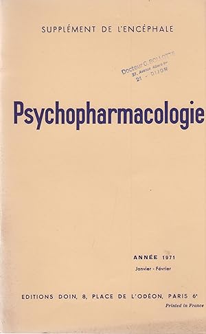 Image du vendeur pour Psychopharmacologie - Supplment de l'Encphale - Anne 1971 - Janvier/Fvrier. mis en vente par PRISCA