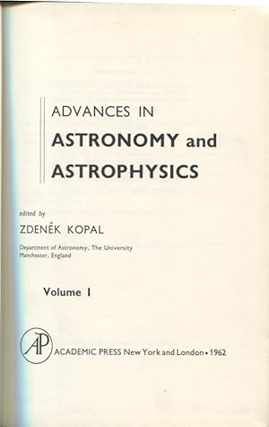 Seller image for Advances on Astronomy and Astrophysics. - Volume I for sale by PRISCA
