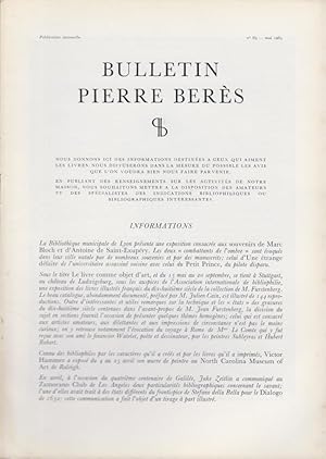 Bild des Verkufers fr Bulletin Pierre Bers - N 83 - Informations - Oeuvres de Gavarni : Livres illustrs, dessins et aquarelles. - Les moeurs et les types parisiens. - Les Joyaux et les Parures. - Dcors de Thtre zum Verkauf von PRISCA