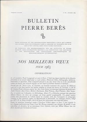 Seller image for Bulletin Pierre Bers. - N 78 - Informations - Les "Caprices" de Goya. - Le dbut de l'illustration photographique. - LE Luth  la Cour de Louis XIV. - Manuscrit de viole de Marin Marais. - Liszt admirateur et dfenseur de Verdi. - Ernest Chausson commente l'action d'un pome sanscrit. - Dans le beau style de Bourdichon. for sale by PRISCA