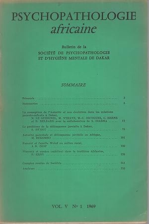 Seller image for Psychopathologie africaine. - Bulletin de Psychopathologie et d'Hygine Mentale de Dakar. - Vol. V - N 1 for sale by PRISCA
