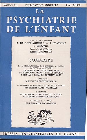 Image du vendeur pour La Psychiatrie de l'Enfant. - Volume XII - Fascicule 2 mis en vente par PRISCA