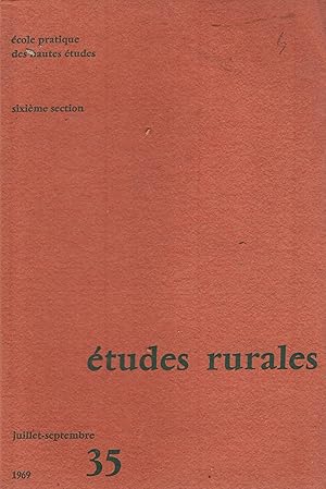 Image du vendeur pour tudes rurales. - N 35 mis en vente par PRISCA