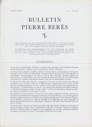 Image du vendeur pour Bulletin Pierre Bers - N 37 - Informations. - Nos acquisitions rcentes. - Plus de deux mille pages indites de Bergson. - Le premier Trait Moderne d'Architecture. dition Princeps. - Les rgles de la vie rustique. Incunalble d'un des premiers imprimeurs de Cologne. - Un Disciple de Paracelse. - Un des trois seuls exemplaires connus d'une impression particulire. - "L'Art s'tait mis  la dite et ne permettait plus que la ligne droite". - Brouillon de Victor Hugo - Victor Hugo  l'Acadmie. mis en vente par PRISCA