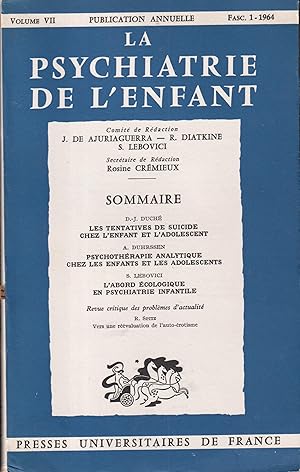 Seller image for La Psychiatrie de l'Enfant. - Volume VII - Fascicule 1 for sale by PRISCA