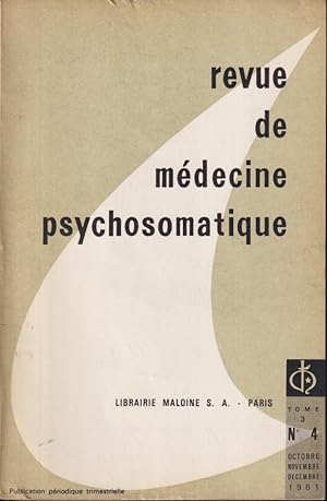 Image du vendeur pour Revue de mdecine psychosomatique. - Tome 3 - N 4 mis en vente par PRISCA