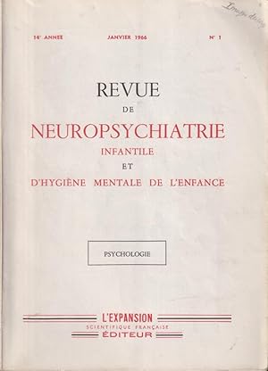 Image du vendeur pour Revue de Neuropsychiatrie Infantile et d'Hygine Mentale de l'Enfance. - 14 Anne - N 1 - Psychologie. mis en vente par PRISCA