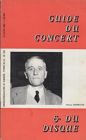 Seller image for Guide du concert et du disque - 52e anne - Tome XLIII - N 358 - 15 Juin 162. for sale by PRISCA