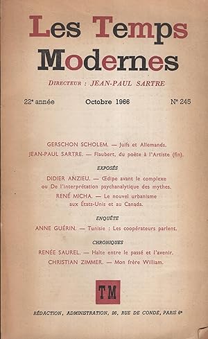 Imagen del vendedor de Les Temps Modernes. - 22 Anne - N 245 - Octobre 1966. a la venta por PRISCA