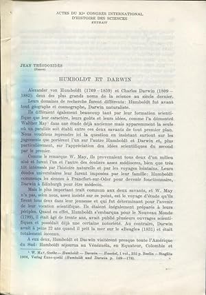 Seller image for Actes du XI Congrs International d'Histoire des Sciences. - Extrait : Humboldt et Darwin. for sale by PRISCA